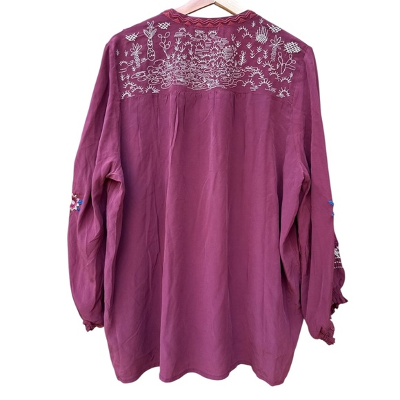 Johnny Was Silk Embroidered Blouse - Picture 11 of 11